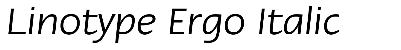 Linotype Ergo Italic